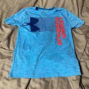 Under Armour Kids Blue Tee with Red Graphic